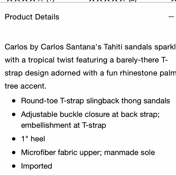 ☘️3/$25 SALE!☘️ Carlos Santana Palm Tree Sandals - Picture 6 of 7